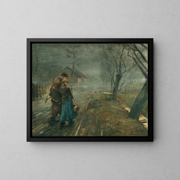 Schwieriger Weg - Fritz von Uhde — gerahmtes Bild an der Wand