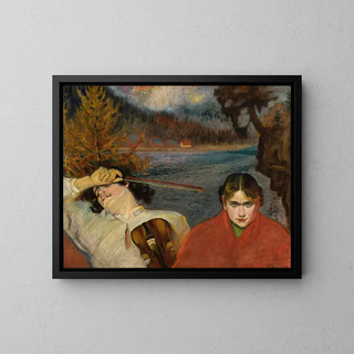 Fryderyk Pautsch - Fiddler  Symbolic scene against landscape.webp