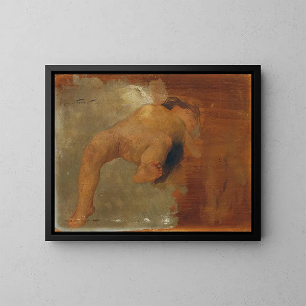 Putto couché - Gabriel Ferrier — gerahmtes Bild an der Wand