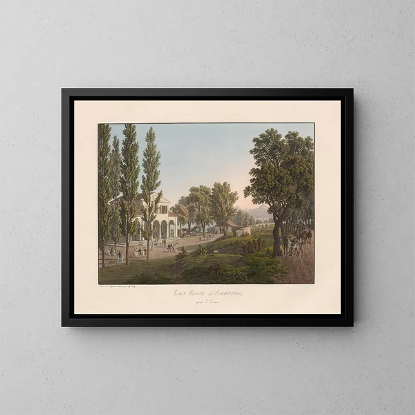 Die Wasser von Amphion bei Évian - Gabriel Lory der Jüngere — gerahmtes Bild an der Wand