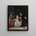 a young woman composing a piece of music - Gabriel Metsu — framed artwork on a wall