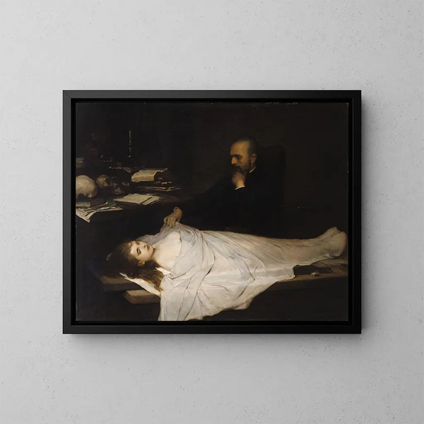L'Anatomie - Gabriel von Max — gerahmtes Bild an der Wand