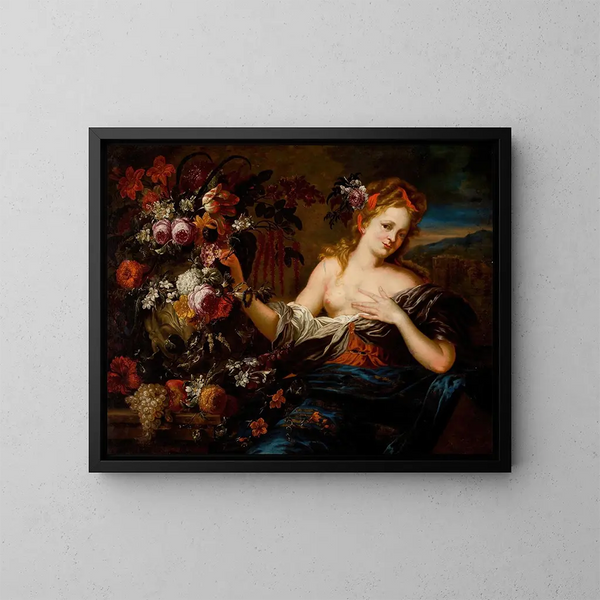Flore, Allegorie des Frühlings - Gaspar Peeter Verbruggen der Ältere — gerahmtes Bild an der Wand