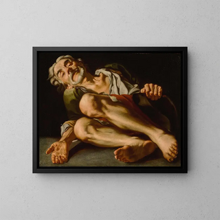 Gaspare Traversi - An Old Beggar Lying Down His Hand Reaching Out.webp