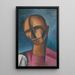 Head of Muse - Gejza Schiller — framed artwork on a wall