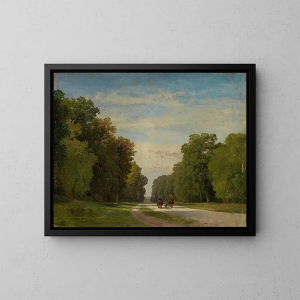 Allee in der Nähe von Fontainebleau - Georg Eduard Otto Saal — gerahmtes Bild an der Wand