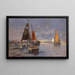 Pescatori sul molo al tramonto - Georg Fischhof — quadro incorniciato alla parete