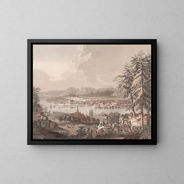 Ansicht der Stadt Kristiania - Georg Haas — gerahmtes Bild an der Wand