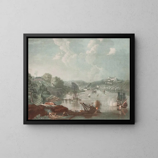 Ansicht der Stadt Frederikshald - Georg Haas — gerahmtes Bild an der Wand