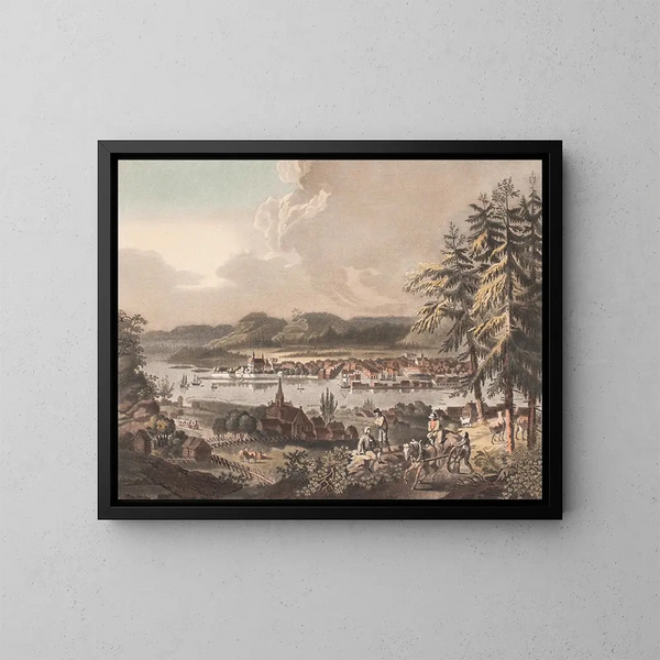 Vue de la ville de Christiania - Georg Haas — gerahmtes Bild an der Wand