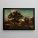 Paesaggio con un ponte, un grande albero e dei viaggiatori - Georg Heinrich Hergenröder — quadro incorniciato alla parete