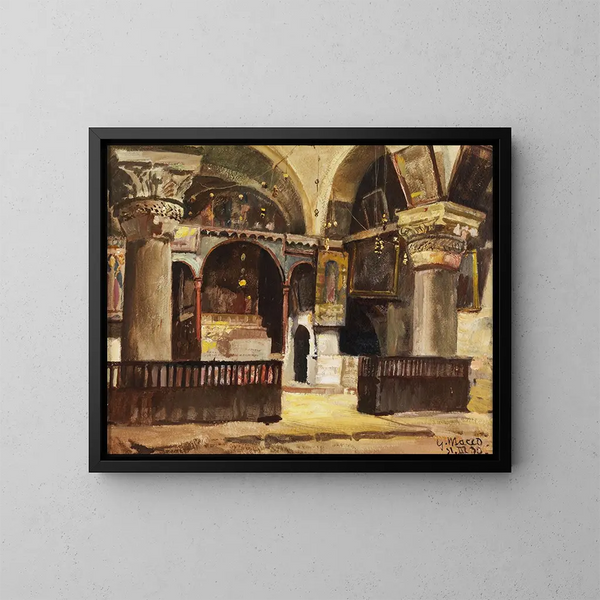 Ansicht auf die Kapelle Hélène der Kirche vom Heiligen Grab - Georg Macco — gerahmtes Bild an der Wand