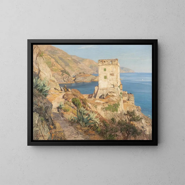 Côte rocheuse à Monterosso - Georg Macco — gerahmtes Bild an der Wand