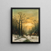 Begegnung auf dem Heimweg im Winter - Georg Schmitz — gerahmtes Bild an der Wand