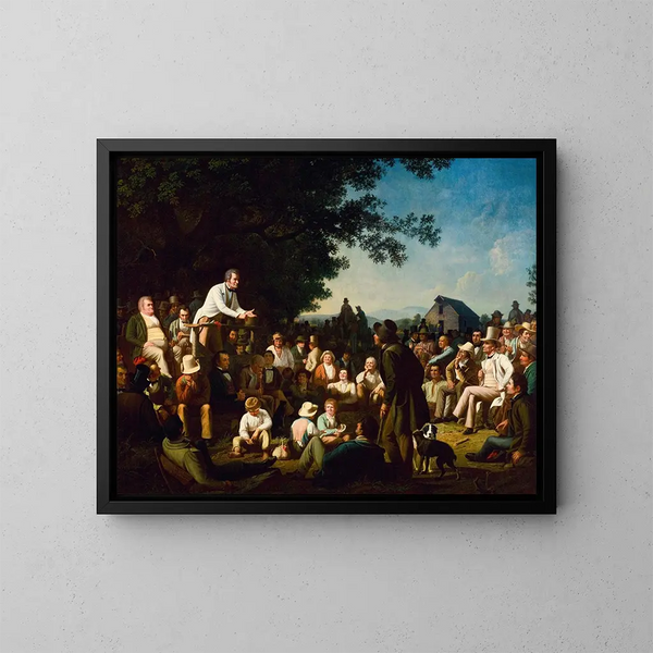 Discours sur une souche - George Caleb Bingham — gerahmtes Bild an der Wand