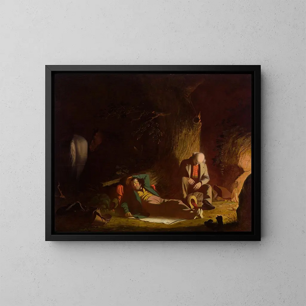 Die verspäteten Reisenden - George Caleb Bingham — gerahmtes Bild an der Wand