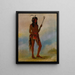 Ah-NJe-Nahge Der, der auf beiden Seiten steht, ein distinguierter Ballspieler - George Catlin — gerahmtes Bild an der Wand