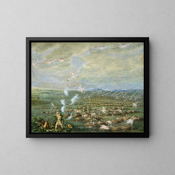 Tir de flamants en Amérique du Sud - George Catlin — quadro incorniciato alla parete