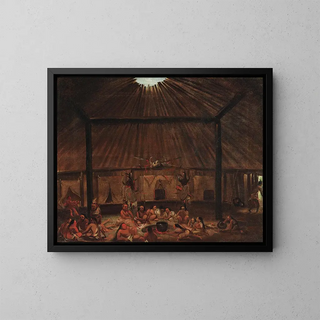 George Catlin - Interior Of A Mandan Lodge.webp