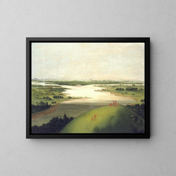 Bucht des Flussarms Platte, 900 Meilen oberhalb von Saint-Louis - George Catlin — gerahmtes Bild an der Wand