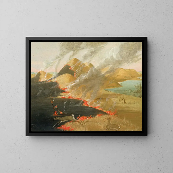 Brand der Prärieküste - George Catlin — gerahmtes Bild an der Wand