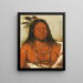 Ta-Wh-Que-Nah Berg der Felsen Zweiter Häuptling des Stammes - George Catlin — gerahmtes Bild an der Wand