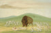 Buffle blessé entouré de loups blancs - George Catlin — vista dell’opera
