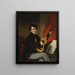 Portrait eines Mannes, der Gitarre spielt - George Chinnery — gerahmtes Bild an der Wand