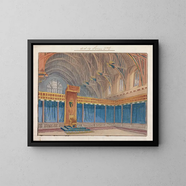 Decor per la rappresentazione di Richard II di Charles Kean al Princess's Theatre il 12 marzo 1857, atto 4, scena 2 - George Cressal Ellis — quadro incorniciato alla parete