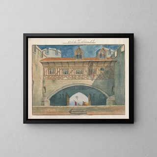 George Cressal Ellis - Design for Setting of Charles Keans Richard II at the Princesss Theatre on March 12 1857 Act 5 Scene 1.webp