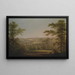 Easby Hall and Easby Abbey with Richmond Yorkshire in the background - George Cuitt the Elder — framed artwork on a wall