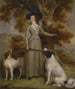 Die Gräfin von Effingham mit Gewehr und Jagdhunden - George Haugh — Ansicht des Kunstwerks