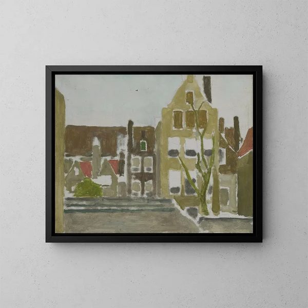 Ein Häusergruppe - George Hendrik Breitner — gerahmtes Bild an der Wand