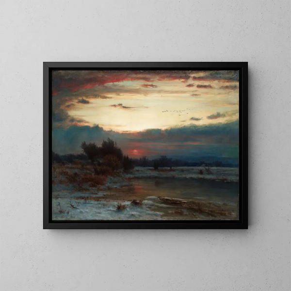 Un cielo d'inverno - George Inness — quadro incorniciato alla parete