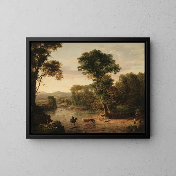 La Traversée du gué - George Inness — quadro incorniciato alla parete