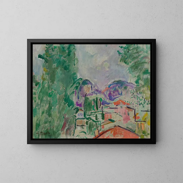 Dächer im Süden Frankreichs - George Leslie Hunter — gerahmtes Bild an der Wand