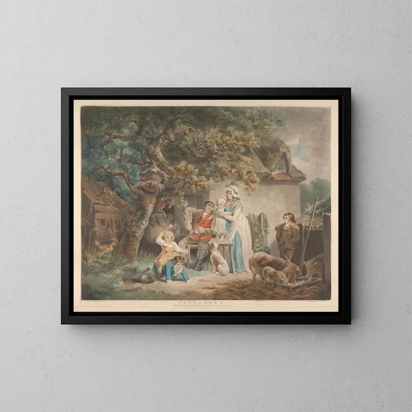 I contadini - George Morland — quadro incorniciato alla parete