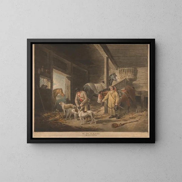 Der erste Morgen im September - George Morland — gerahmtes Bild an der Wand