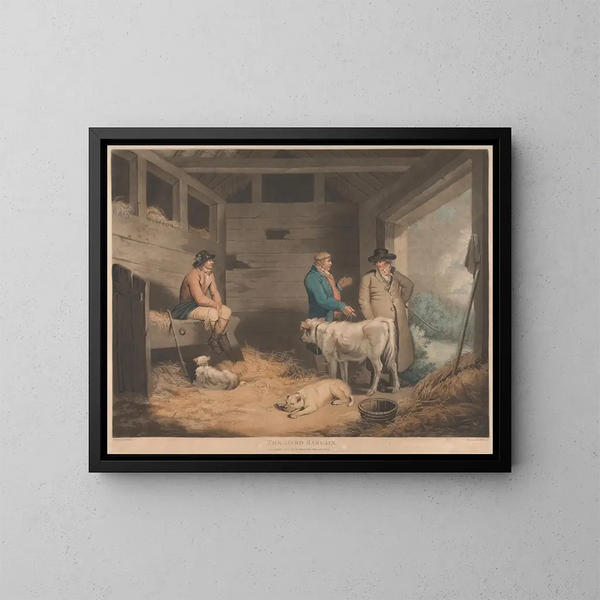 Der schwierige Markt - George Morland — gerahmtes Bild an der Wand