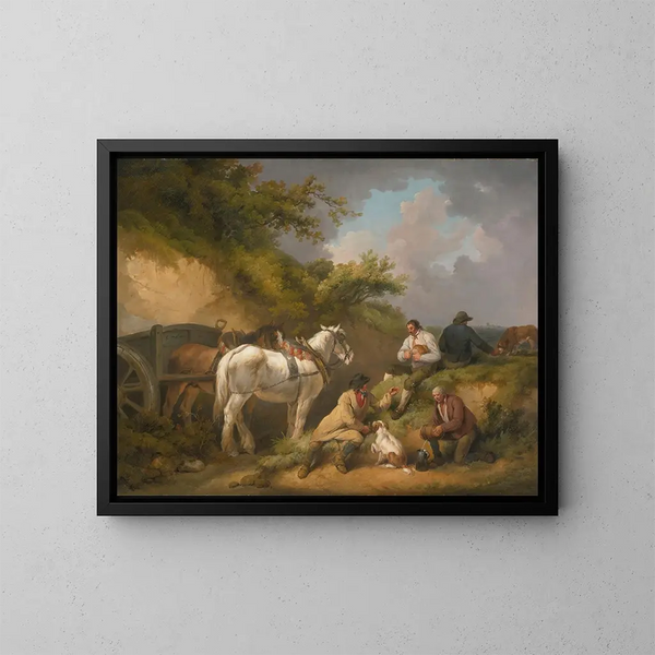 I lavoratori si riposano - George Morland — quadro incorniciato alla parete