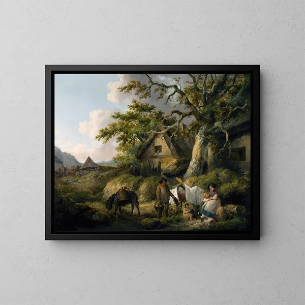 Vista a Enderby, Leicestershire - George Morland — quadro incorniciato alla parete