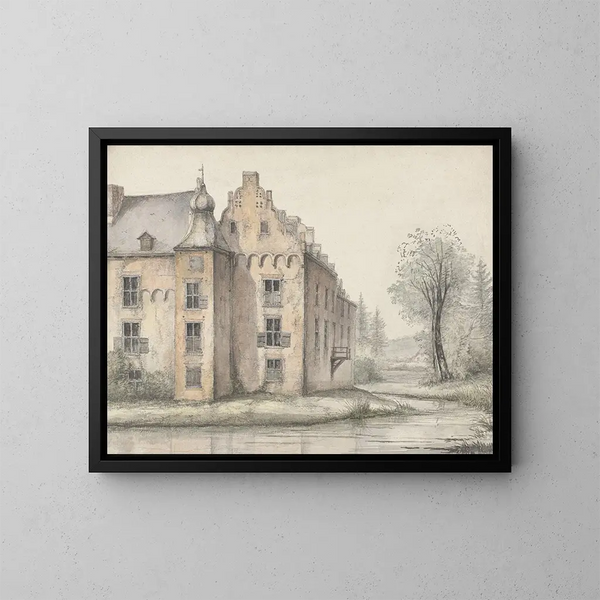 Vue du château de Doorwerth - George Pieter Westenberg — gerahmtes Bild an der Wand