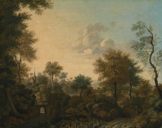 George Smith - A View Supposedly Near Arundel Sussex with Figures in a Lane.webp
