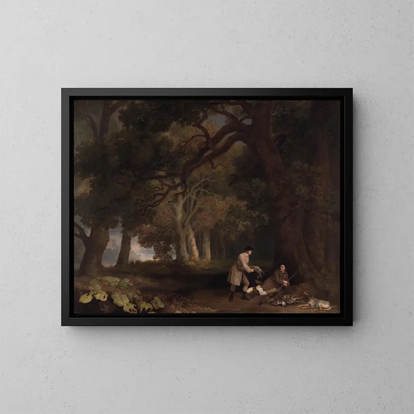 Ein Ruhetag nach der Jagd - George Stubbs — gerahmtes Bild an der Wand