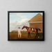 Queue de feu avec son entraîneur à la maison de toilettage de Newmarket Heath - George Stubbs — gerahmtes Bild an der Wand