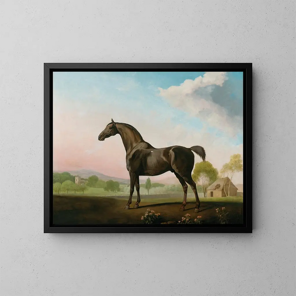 William de Grosvenor in einer Landschaft - George Stubbs — gerahmtes Bild an der Wand