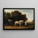 Phaéton con una coppia di pony crema e un ragazzo di scuderia - George Stubbs — quadro incorniciato alla parete