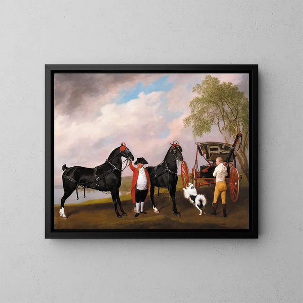 Der Phaéton des Prinzen von Wales - George Stubbs — gerahmtes Bild an der Wand