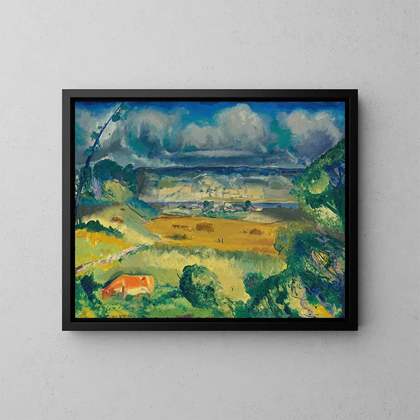 Nuages et prairie - George Wesley Bellows — gerahmtes Bild an der Wand