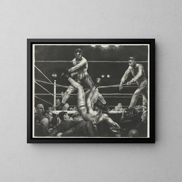 Dempsey et Firpo - George Wesley Bellows — gerahmtes Bild an der Wand
